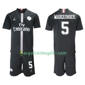 Divisa di Calcio Paris Saint Germain Marquinhos 5 Jodan Giallo Bambino Terza 2018/2019